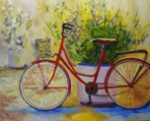 Bicyclette rouge à Rome